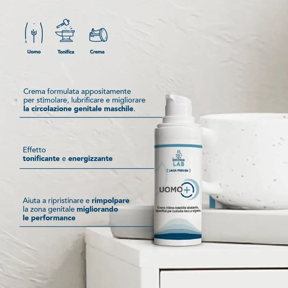 Crema Idratante intima Uomo Rinvigorente - Uomo+ | 50ml - IntimaLAB